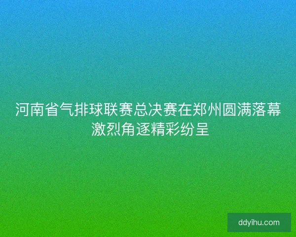 河南省气排球联赛总决赛在郑州圆满落幕 激烈角逐精彩纷呈