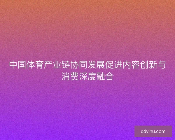 中国体育产业链协同发展促进内容创新与消费深度融合